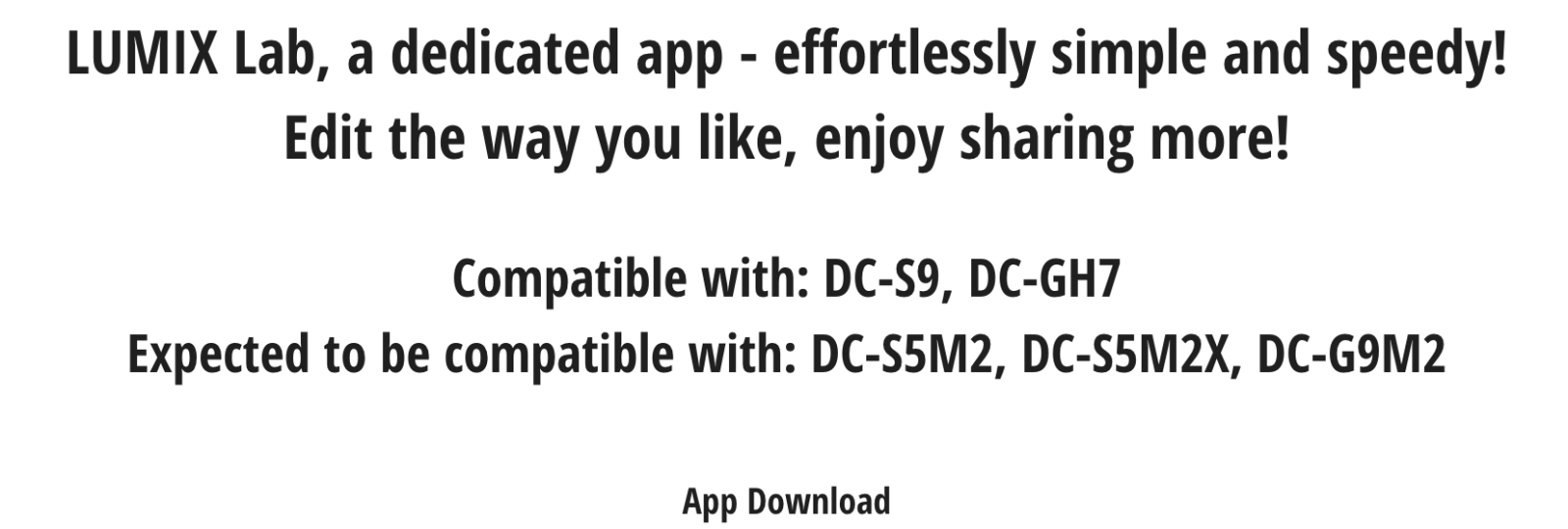 Lumix Lab app