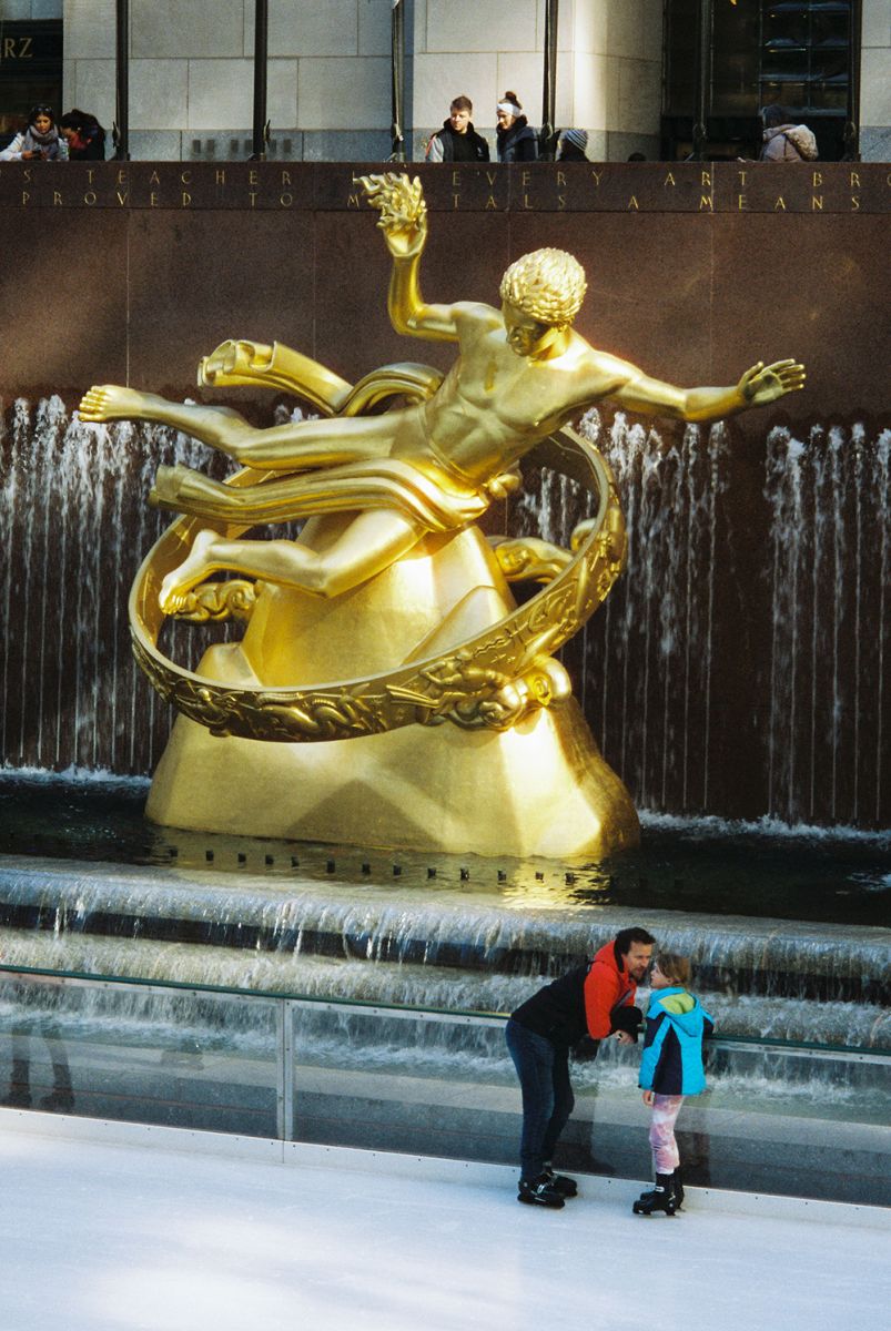Photo of The Rink at Rockefeller Center with Cinestill 400D Film