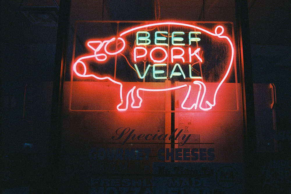 Photo of Neon Sign taken with Cinestill 800T Film