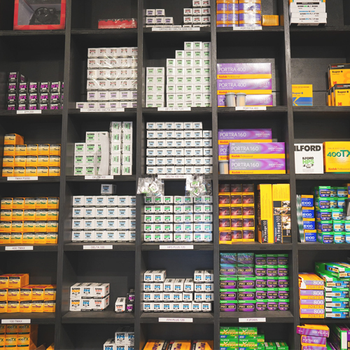 Film on the shelf at Unique Photo