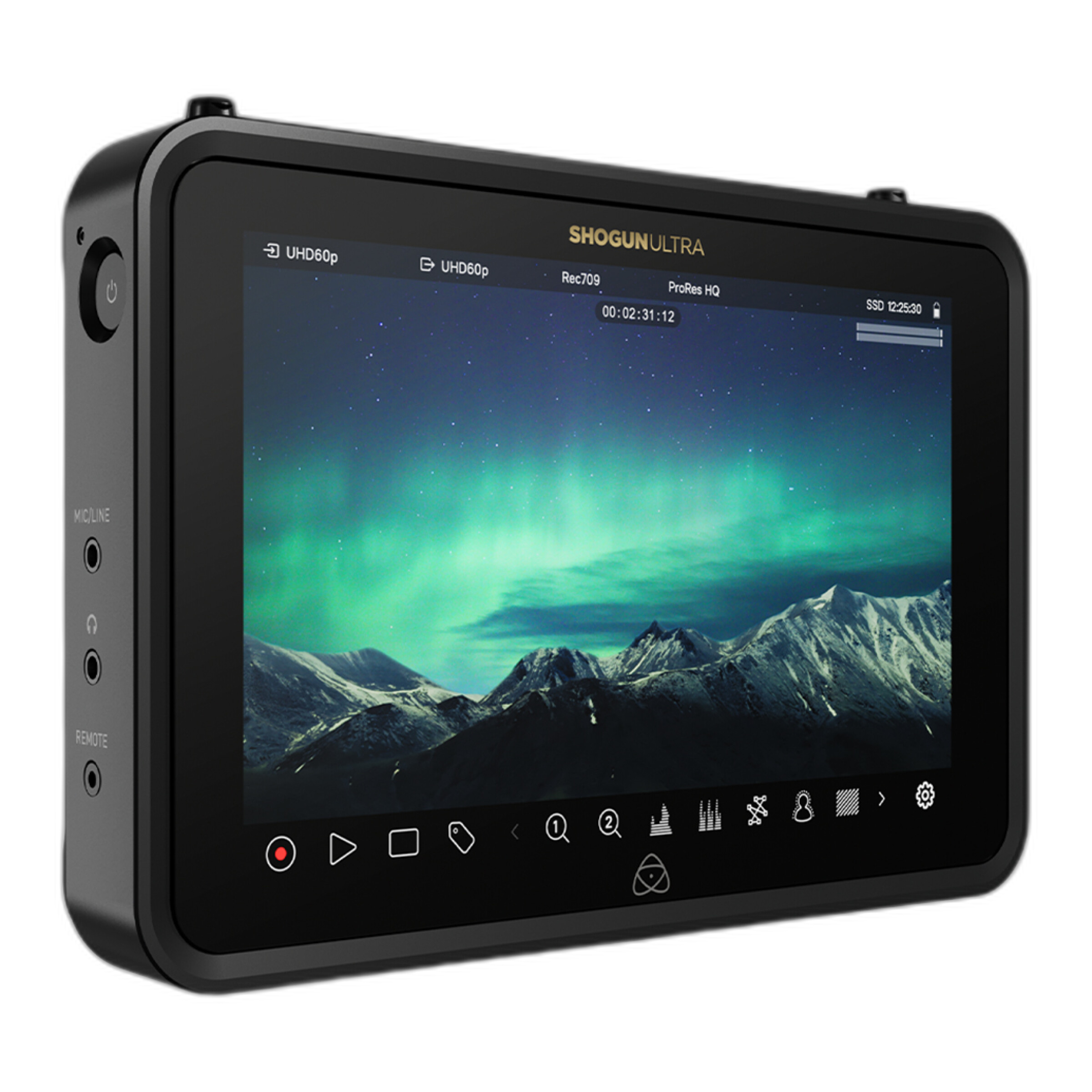 Atomos Shogun Ultra 7 inch 8K RAW HDR Monitor/Recorder side view