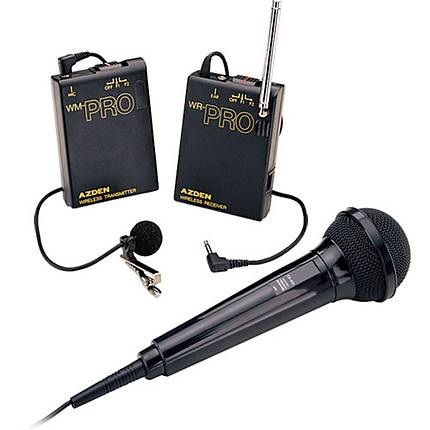Azden WMS-PRO VHF Wireless Lavalier Handheld Microphone System (Black)