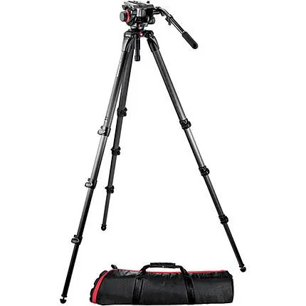 Manfrotto 504HD Pro Video Head With 536 Carbon Fiber Tripod Kit