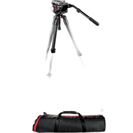 Manfrotto 504HD VD Fluid Video Head with 535 CarbonFiber Tripod Legs and Case