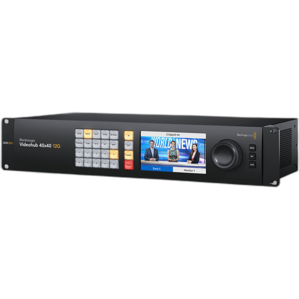 Blackmagic Videohub 12G 1RU 40x40 Zero Latency Video Router