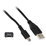 USB 2.0 Type A Male to Type B Mini Male Cable (Black) - (6ft)