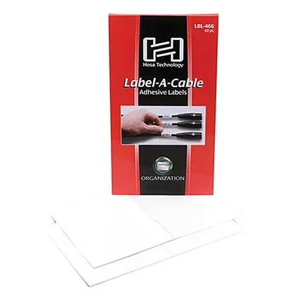 Hosa Technology LBL-466 - Peel and Stick Vinyl Cable Labels (60 Pieces)
