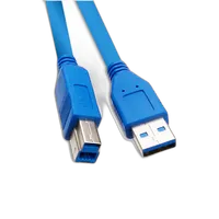 USB 3.0 Printer Device Cable, Blue, Type A Male to Type B Male, 10 foot 0