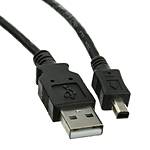 USB Type A Male / Mini-B Male Cable, 4 Pin, Black, 6 ft