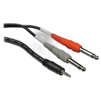 Hosa Technology Stereo Mini (3.5mm) Male to 2 Mono 1/4 Male Insert Y-Cable 0