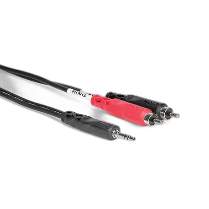 Hosa Technology Stereo Mini Male to 2 RCA Male Y-Cable (6FT)