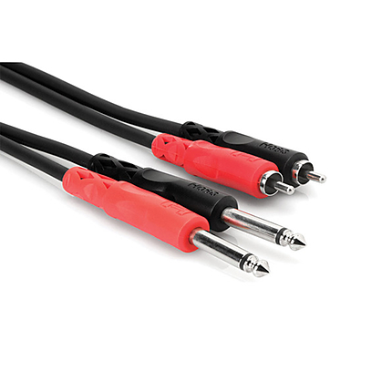 Hosa Technology Two 1/4in Phone Male to Two RCA Male Unbalanced Cable 6.6FT