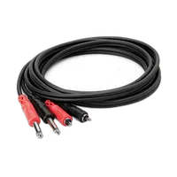 Hosa Technology Two 1/4in Phone Male to Two RCA Male Unbalanced Cable 6.6FT 1