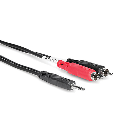 Hosa Technology Stereo Mini 3.5mm Male to 2 RCA Male Y-Cable (10FT)