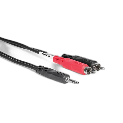 Hosa Technology Stereo Mini 3.5mm Male to 2 RCA Male Y-Cable (10FT)