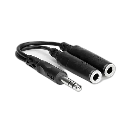 Hosa Technology Stereo 1/4in Male to Two Stereo 1/4in Female Y-Cable - 6in