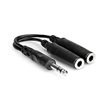 Hosa Technology Stereo 1/4in Male to Two Stereo 1/4in Female Y-Cable - 6in