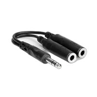 Hosa Technology Stereo 1/4in Male to Two Stereo 1/4in Female Y-Cable - 6in 0