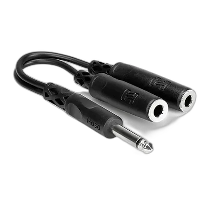 Hosa Technology 1/4in Male to Two 1/4in Female Y-Cable - 6INCH