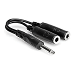 Hosa Technology 1/4in Male to Two 1/4in Female Y-Cable - 6INCH