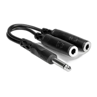 Hosa Technology 1/4in Male to Two 1/4in Female Y-Cable - 6INCH 0