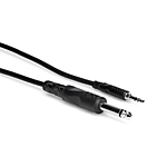 Hosa Technology Stereo Mini Male to 1/4in Mono Male Cable - 5FT