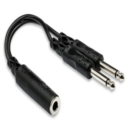 Hosa Technology 1/4in Female to Dual 1/4in Male Y-Cable (6INCH)