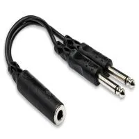 Hosa Technology 1/4in Female to Dual 1/4in Male Y-Cable (6INCH) 0
