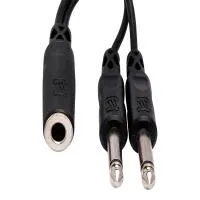Hosa Technology 1/4in Female to Dual 1/4in Male Y-Cable (6INCH) 1
