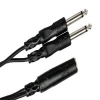 Hosa Technology 1/4in Female to Dual 1/4in Male Y-Cable (6INCH) 2