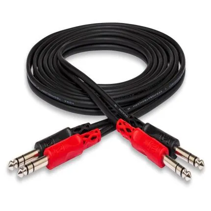 Hosa Technology Dual 1/4in TRS Male to Dual 1/4in TRS Male Stereo Audio