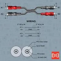 Hosa Technology 2 RCA Male to 2 RCA Male Dual Cable (Nickel Contacts) - 10FT 4