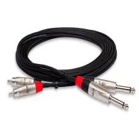Hosa Technology HPR-0010X2 Dual 1/4in TS Male to Dual RCA Male Stereo Audio 0
