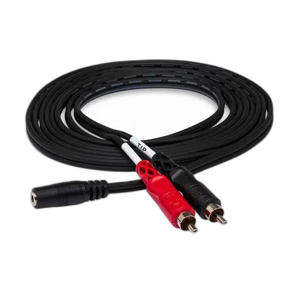 Hosa Technology Stereo Mini 3.5mm to 2 RCA Male Y-Cable