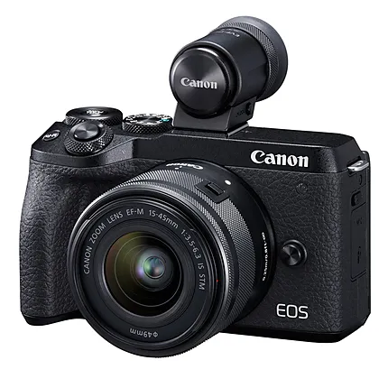 Canon EOS M6 Mark II Mirrorless Camera with 15-45mm Lens and Viewfinder Kit (B