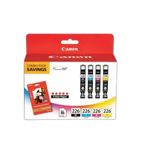 Canon CLI-226 4-Color Ink Tank with 50 Sheets 4x6 Photo Paper Plus Glossy II 0