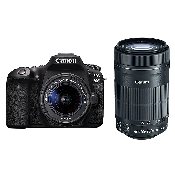 Canon EOS 90D DSLR Camera with 18-55mm and 55-250mm Lenses