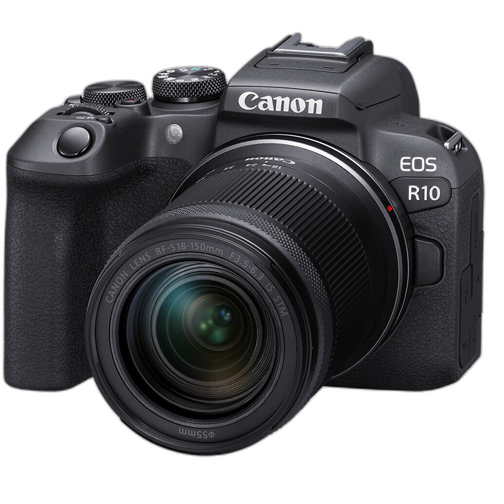 Canon EOS R10 mirrorless camera with travel zoom lens for midsize camera bag setups