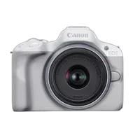 Canon EOS R50 Mirrorless Camera (White) with RF-S 18-45mm Lens 0