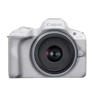 Canon EOS R50 Mirrorless Camera (White) with RF-S 18-45mm Lens 1