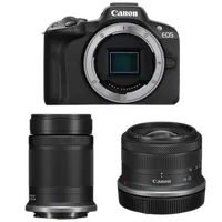 Canon EOS R50 Mirrorless Camera (Black) with RF-S 18-45mm  and  55-210mm Lenses 0