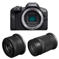 Canon EOS R100 Mirrorless Camera with RF-S 18-45mm  and  RF-S55-210mm Lenses 0