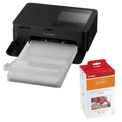 Canon SELPHY CP1500 Compact Photo Printer (Black) with RP-108 Ink/Paper Set