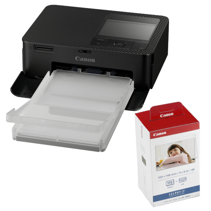 Canon CP1500 Compact Photo Printer (Black) with KP-108 Ink/Paper Set | Printers | at Unique Photo