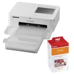 Canon SELPHY CP1500 Compact Photo Printer (White) with RP-108 Ink/Paper Set 0