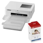 Canon SELPHY CP1500 Compact Photo Printer (White) with KP-108 Ink/Paper Set 0