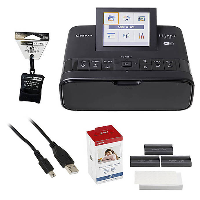 Dwang Geneeskunde Zee Canon SELPHY CP1300 Compact Photo Printer (Black) w/ KP-108 Cloth and Cable | Printers | Canon at Unique Photo Dwang Geneeskunde Zee Canon SELPHY CP1300 Compact Photo Printer (Black) w/ KP-108 Cloth and Cable | Printers | Canon at Unique Photo