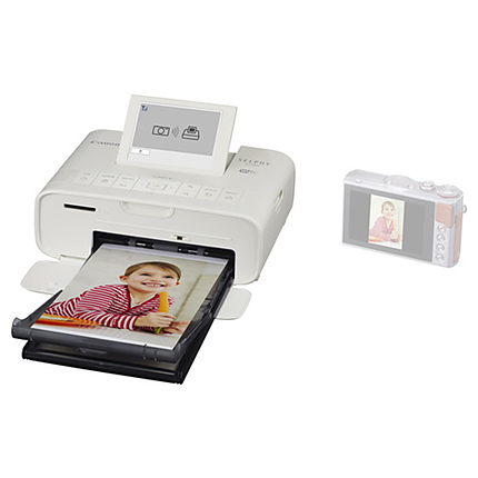 Canon SELPHY CP1300 Compact Photo Printer (White) w/ KP-108 Cloth