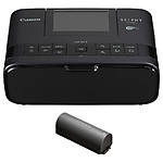 Canon SELPHY CP1300 Compact Photo Printer Battery Bundle - Black