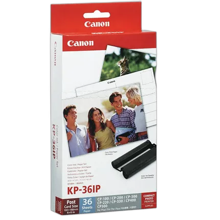 Canon KP-36IP Color Ink and Paper Set 4X6 PAPER, 36 SHEETS, POSTCARD SIZE